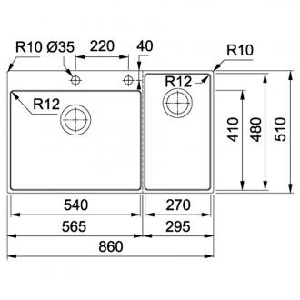 Кухонна мийка Franke Box Center BWX 220-54-27 TL WCR (127.0538.259) полірована