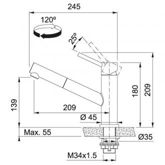 Змішувач кухонний Franke Orbit Pull Out (115.0569.461)