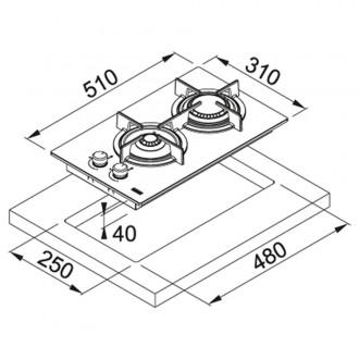 Газова варильна поверхня Franke New Crystal FHCR 302 2G HE BK C (106.0374.278)