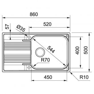 Кухонная мойка Franke Smart SRX 611-86 XL (101.0456.705) полированная