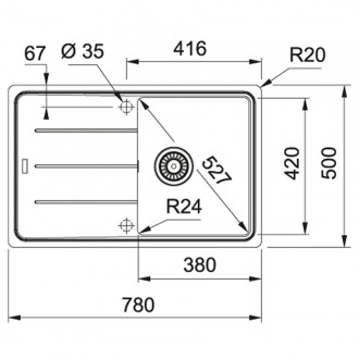 Кухонна мийка Franke Basis BFG 611-78 (114.0258.042) білий