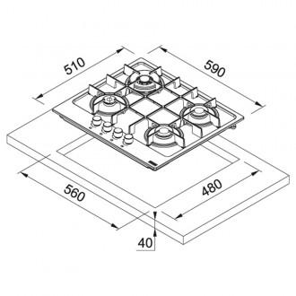 Газова варильна поверхня Franke Maris FHMA 604 3G DC XS C (106.0554.404)
