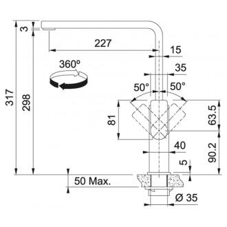 Кухонний змішувач Franke Mythos Swivel (115.0550.441) індустріальний чорний