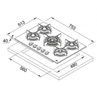 Газова варильна поверхня Franke FHCR 755 4G TC HE XA C (106.0496.076)