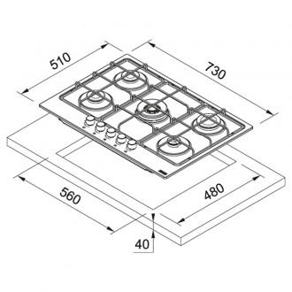Газова варильна поверхня Franke FHSM 755 4G DC XS C (106.0554.394)