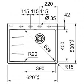 Кухонна мийка Franke Centro CNG 611-62 TL (114.0630.450) чорний матовий