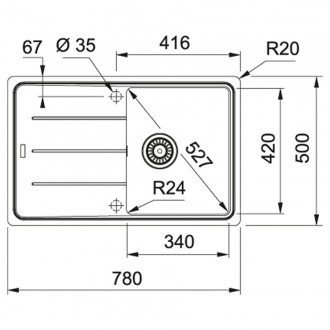 Кухонная мойка Franke Basis BFG 611-78 (114.0667.446) черный матовый