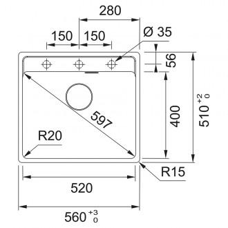Кухонна мийка Franke Maris MRG 610-52 TL (114.0668.818) мигдаль