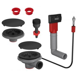 Вентиль-автомат 3½" + 2 декор. кришки Franke Color Line (112.0658.485) чорний матовий