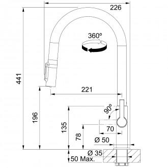 Кухонний змішувач Franke Maris Slim J Pull Down (120.0736.604) нержавіюча сталь