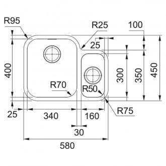 Кухонна мийка Franke SMART SRX 160 (122.0739.593) полірована