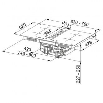 Индукционная варочная + интегрированная вытяжка Franke Smart 2Gether FSM 7072 4RC R HI (340.0731.893) + фильтр