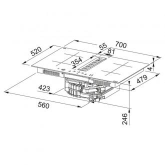 Індукційна поверхня + інтегрована витяжка Franke Smart 2Gether FSM 7072 4RC HI (340.0731.892) відведення