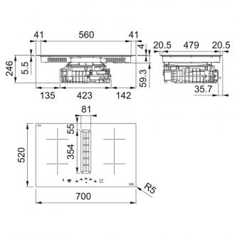 Індукційна поверхня + інтегрована витяжка Franke Smart 2Gether FSM 7072 4RC HI (340.0731.892) відведення