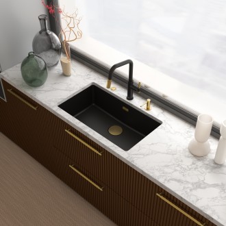 Змішувач кухонний Franke Maris Stripes U (115.0747.676) bi-matte black/gold