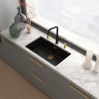 Змішувач кухонний Franke Maris Stripes U (115.0747.676) bi-matte black/gold