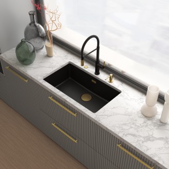 Змішувач кухонний Franke Maris Stripes Semi Pro (115.0747.679) bi-matte black/gold