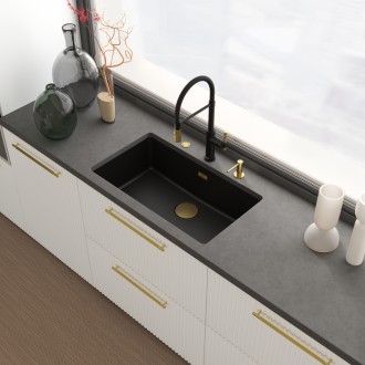 Змішувач кухонний Franke Maris Stripes Semi Pro (115.0747.679) bi-matte black/gold